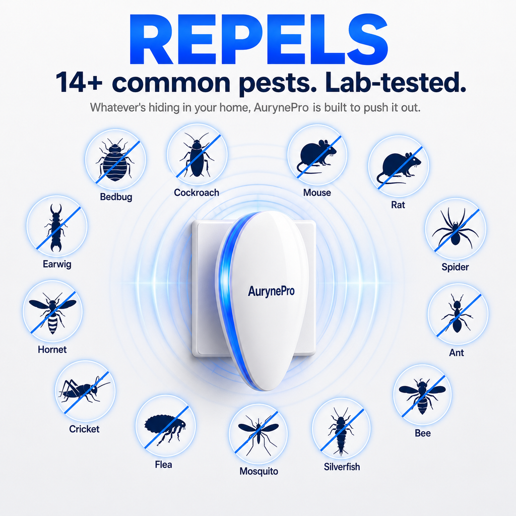 AurynePro™ Variable-Frequency Ultrasonic Pest Repeller – Pest-Free Home