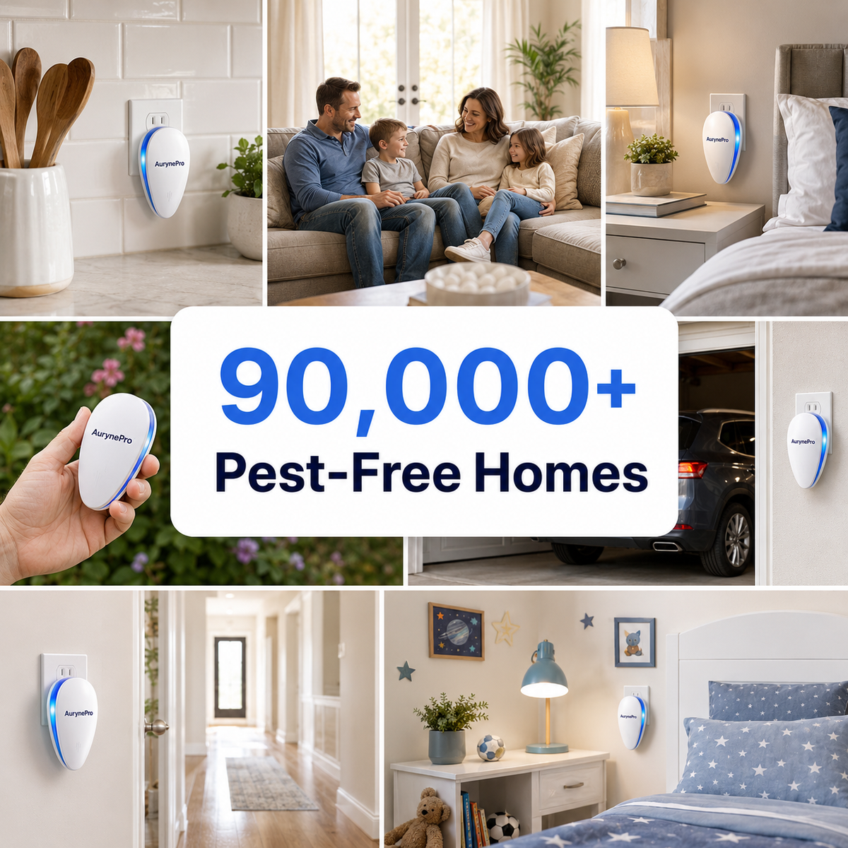 AurynePro™ Variable-Frequency Ultrasonic Pest Repeller – Pest-Free Home